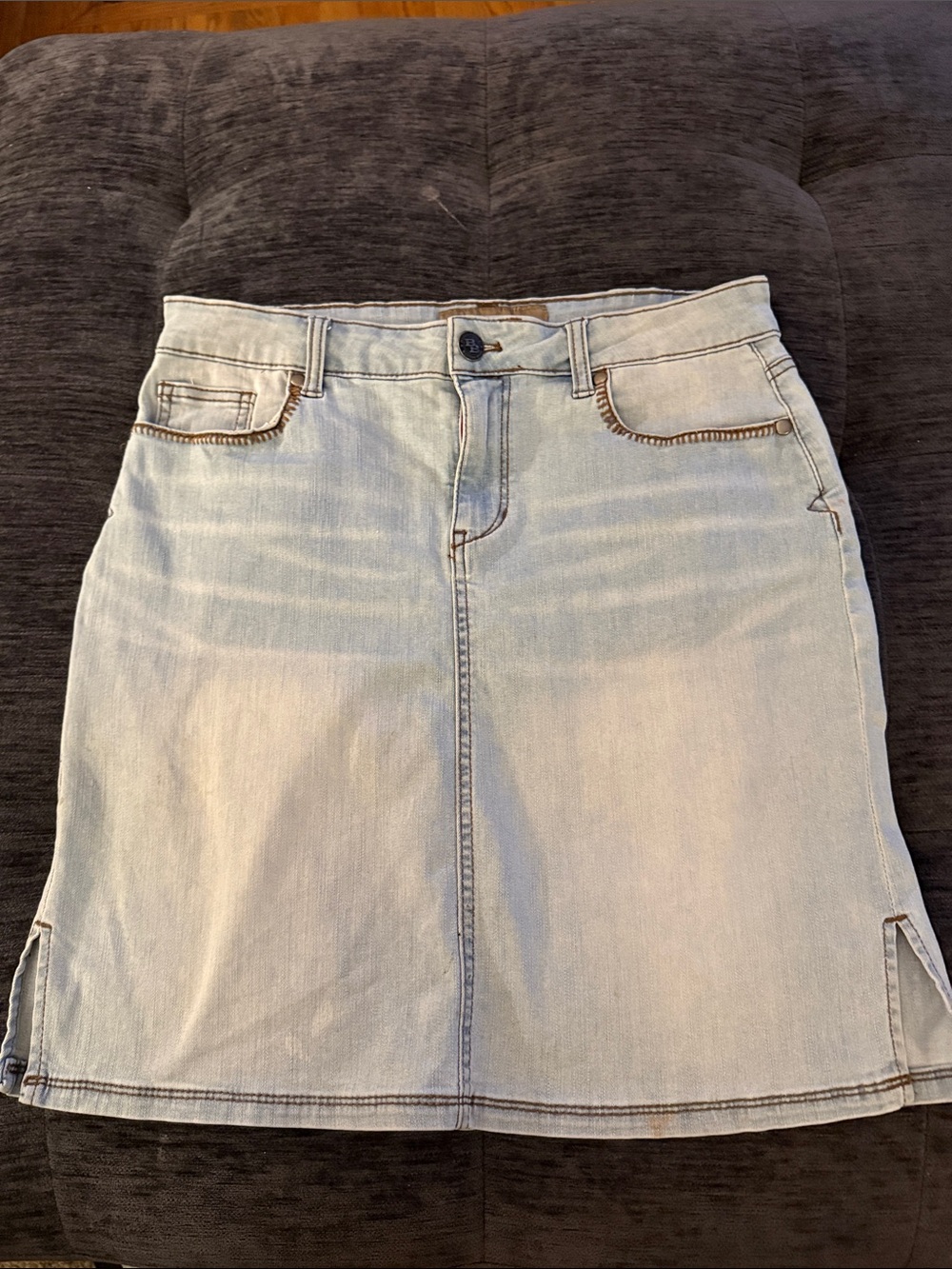 Bit & Bridle Light Wash Stretch Denim Skirt